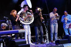 Die Street Band der Musikschule Zug hatte am Freitagabend ebenfalls einen Auftritt. (Bild: Werner Schelbert (Zug, 24. August 2018))
