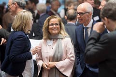 Die Stadtsanktgaller Bauchefin Maria Pappa neben Stadtpräsident Thomas Scheitlin. (Bild: Urs Bucher)