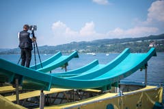 Wegen Unfällen musste der Summer Slide in Steckborn abgebrochen werden. (Bild: Reto Martin)