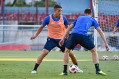 Filip Ugrinic tritt gegen Silvan Sidler an. (Bild: Martin Meienberger, Olympiakos, 8. August 2018)