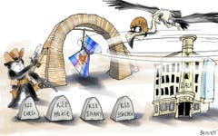 Spiel mir das Lied vom Kinotod. Das Kinosterben in St. Gallen geht weiter: Jetzt ist auch das Ende des «Rex» besiegelt. Von den Mainstream-Kinos in der Innenstadt bleibt damit nur noch das «Scala» bestehen. Die Betreiberin Kitag versichert, dass es weitergeführt wird. Dasselbe behauptete sie noch vor wenigen Monaten auch vom «Rex». (Illustration: Corinne Bromundt - 1. September 2018)
