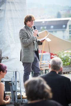 Max Christian Graeff während seiner Platzrede.