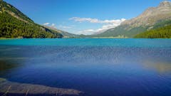 Toller Blick von Sils Maria auf den Silvaplanersee (Bild: Stefan Kunz)