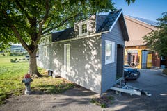 Dies ist ein Muster-Tiny-House, das auf Anfrage besichtigt werden kann.