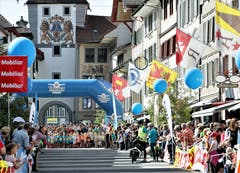 Nur noch 2-3 Sekunden und dann geht's los. Willisauerlauf 2018. (Bild: André Egli (Willisau, 22. September 2018))