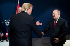 JVA mit US-Präsident Donald Trump am diesjährigen WEF in Davos. (Bild: Keystone)