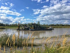 Gratis-Kies aus dem Bündnerland in der Rheinmündung (Bild: Toni Sieber)