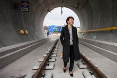 Doris Leuthard besucht die Sonderausstellung «Neat – Tor zum Süde» im Verkehrshaus. (Bild: Alexandra Wey (Luzern, 23. März 2016))