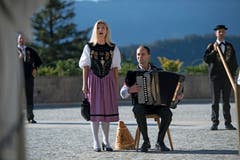 Jodlerin Franziska Wigger-Lötscher und Akkordeonist Urs Lötscher umrahmten die Eröffnung musikalisch. (Bild: Corinne Glanzmann (Bürgenstock, 28. September 2018))