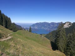 Wunderbare Sicht auf den Vierwaldstättersee. Die Aufnahme entstand im Gebiet zwischen Bärenfalle und Staffel. (Bild: Urs Gutfleisch (Klewenalp, 27. September 2018))