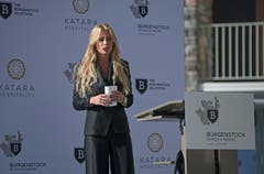 Moderatorin Christa Rigozzi am Grand Opening des Bürgenstock Hotels & Resort Lake Lucerne. (Bild: Corinne Glanzmann (Bürgenstock, 28. September 2018))