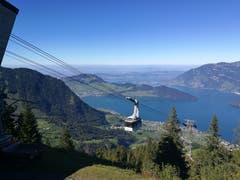 Tolle Aussicht von der Bergstation der Luftseilbahn Klewenalp auf den Vierwaldstättersee. (Bild: Urs Gutfleisch (Klewenalp, 27. September 2018))
