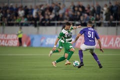 Kriens-Spieler Admir Seferagic am Ball. (Bild: Nadia Schärli (Kriens, 28. September 2018))