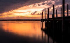 Abendrot am Zugersee. (Bild: Daniel Hegglin (Zug, 28. September 2018))
