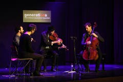 Das Kaleidoscope String Quartet in der Kantiaula. (Bild: Chris Marty/frauenfeld-events.ch)