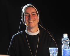 Podium der «Urner Zeitung» mit Imelda Zehnder, Äbtissin des Benediktinerklosters St. Lazarus in Seedorf. (Bild: Urs Hanhart, Altdorf, 8. September 2018)