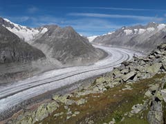 Wunderschöner Aletschgletscher. Aufnahme auf der Moosfluh beim Gletscherblick. (Bild: Bruno Ringgenberg, 8. September 2018)