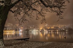 Abendstille bei der Männerbadi. (Bild: Christof Theiler (10. Januar 2019))