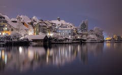 Frisch verschneite Zuger Altstadt. (Bild: Daniel Hegglin, 10. Januar 2019)