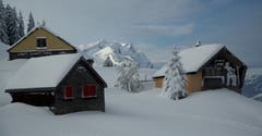 Alp Boschgeren mit Blick zum Säntis, im Aufstieg auf die Fäneren. (Bild: Hans Aeschlimann)