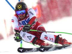 Marcel Hirscher - wild entschlossen auf dem Weg zum Sieg (Bild: KEYSTONE/AP/MARCO TACCA)