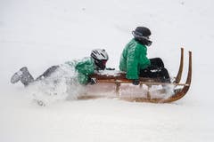 Manche Teilnehmer riss es bei dem Tempo fast vom Schlitten. (Bild: Eveline Beerkircher (Sattel, 12. Januar 2019))