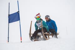 Wagten das Rennen als gemischtes Team: Daniel Achermann mit Isabelle Wortmann.(Bild: Eveline Beerkircher (Sattel, 12. Januar 2019))