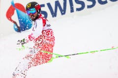 Gegen Marcel Hirscher kam auch im Slalom niemand an. Der Österreicher darf damit seinen neunten Saisonsieg feiern. (Bild: Keystone/Jean-Christophe Bott (13. Januar 2019))