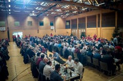 In der Mehrzweckhalle Weitsicht in Märstetten fand der traditionelle Hiläri statt. (Bild: Andrea Stalder)