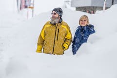 Einheimische nehmen die Situation gelassen. (Bild: Nadia Schärli (Andermatt, 14. Januar 2019))