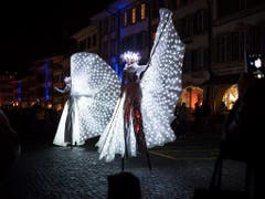 Die Lichtkunst sorgt für poetische und verspielte Glanzpunkte. (Bild: Keystone/ADRIEN PERRITAZ)