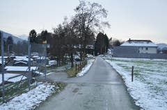 DiDie letzten Meter bis zum Schweizer Zoll sind ebenfalls von Schrebergärten gesäumt.