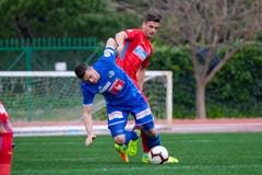 Tomic Juric (vorne) gegen Dragos Nedelcu. (Bild: Martin Meienberger (Coin Malaga, 17. Januar 2019))