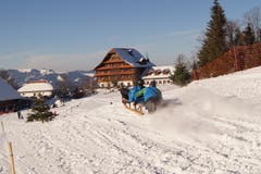 Hornschlittenrennen in Heiligkreuz. (Bild: Kurt Stadelmatt (19. Januar 2019))