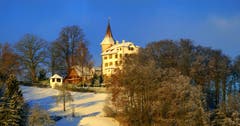 Das Schlössli Schauensee Kriens im Morgenlicht. (Bild: Walter Buholzer, 22. Januar 2019)