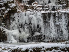 Der Rotbach im eisigen Gewand. (Bild: Theres Nussbaumer, 24. Januar 2019)