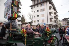 Gallivater Abholung 2019 auf dem Dorfplatz in Kriens: Die Kutschenfahrt hat Tradition. (Bild: Roger Grütter, 12. Januar 2019)