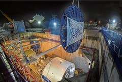Montage der zweiten Tunnelbohrmaschine auf der Linie 15 Süd Los T2C. (Bild: Hansjörg Egger)