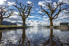 Stürmisches Wetter am Zugersee. (Bild: Daniel Hegglin (Zug, 30. Januar 2019))
