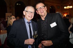 Luzerner CVP-Nationalrat Leo Müller mit Elmar Bernet (Artmax Brandsupport). (Bild: PD)