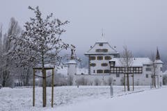 Winterstimmung beim Schloss Wyher. (Bild: André Egli (Ettiswil, 5. Januar 2019))