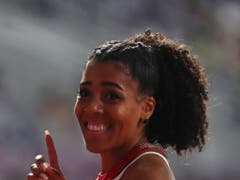 Diesmal hatte Mujinga Kambundji allen Grund zum Jubeln (Bild: KEYSTONE/EPA/SRDJAN SUKI)