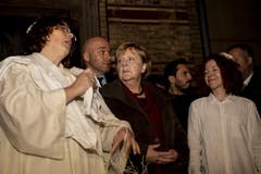 Die Kanzlerin Angela Merkel besuchte am Mittwochabend in Berlin eine Veranstaltung der Neuen Synagoge. (Bild: Keystone/ Christoph Soeder, 9. Oktober 2019)