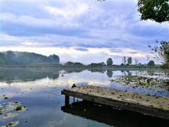 Mystische morgendliche Herbststimmung mit Nebel und Wolken am Steinibühlweiher. (Bild: Urs Gutfleisch, Sempach, 15. Oktober 2019)