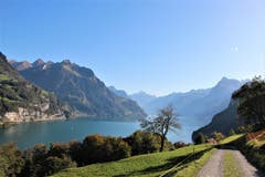 Auf dem Weg zum Rütli von Seelisberg aus. (Bild: Josef Habermacher, Seelisberg, 18. Oktober 2019)