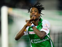 Majeed Ashimeru, hier noch im Tenü des FC St. Gallen (Bild: KEYSTONE/GIAN EHRENZELLER)