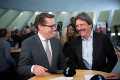 Beni Würth Paul Rechsteiner im Interview bei TVO. (Bild: Ralph Ribi)
