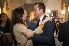 Karin Stadelmann (CVP) und Damian Müller (FDP). (Bild: Philipp Schmidli, Luzern, 20. Oktober 2019)