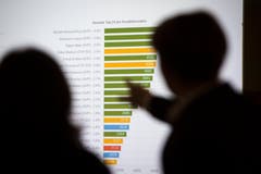 Im Pfalzkeller warten die Kandidaten auf die Resultate. (Bild: Benjamin Manser)