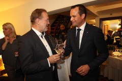 FDP-Nationalrat Alber Vitali und FDP-Ständerat Damian Müller. (Bild: Philipp Schmidli, Luzern, 20. Oktober 2019)